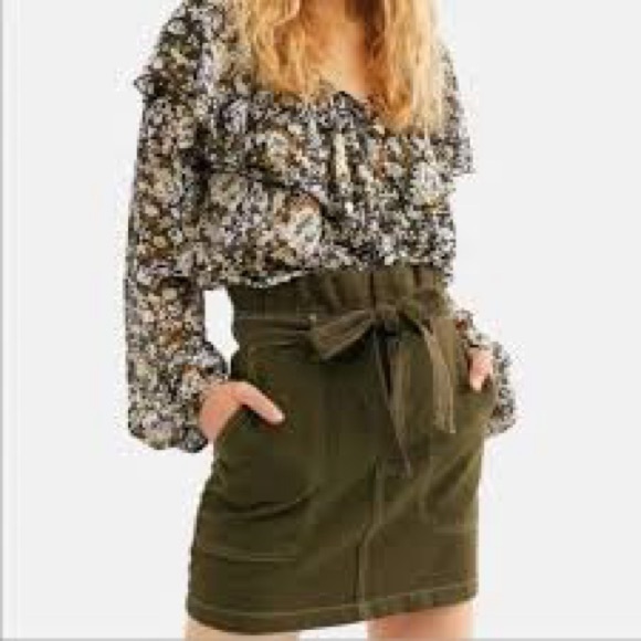 Free People Paper Bag Tie Waist Skirt - Picture 2 of 8